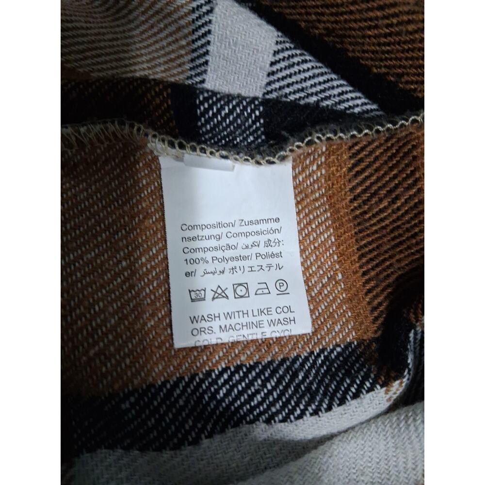 Unbranded Women 3X Brown Plaid Flannel Oversized Button-Up Long Sleeve Shacket - Picture 6 of 7
